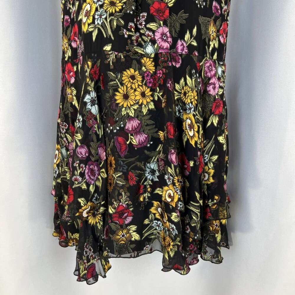 NEW Alice + Olivia Moore Western Floral Tie Neck Layered Dress $440 - Picture 5 of 13